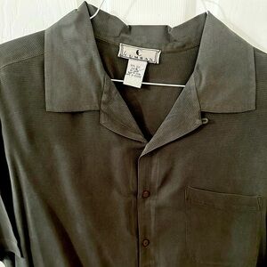 CUMRAN , XL, men’s silk shirt, short sleeve